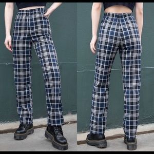 blue plaid tilden pants